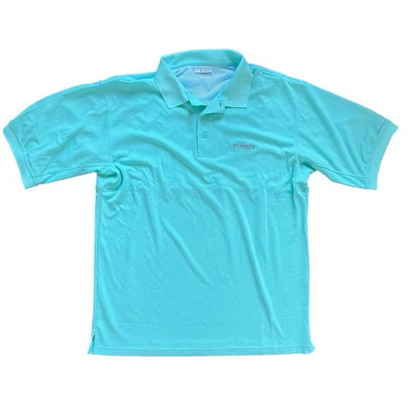Columbia PFG Men's Perfect Cast Polo Short Sleeve Green Blue size LT Large Tall - Picture 1 of 10